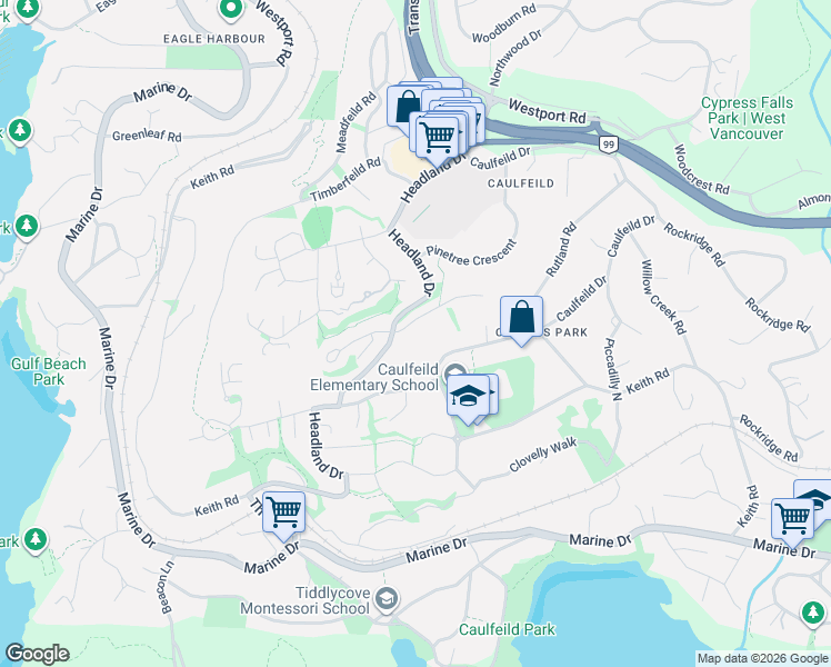 map of restaurants, bars, coffee shops, grocery stores, and more near in Vancouver