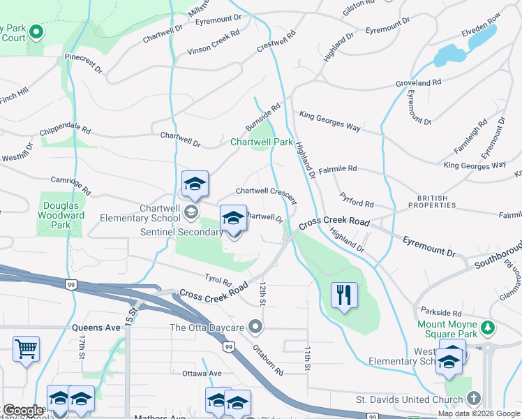 map of restaurants, bars, coffee shops, grocery stores, and more near in Vancouver