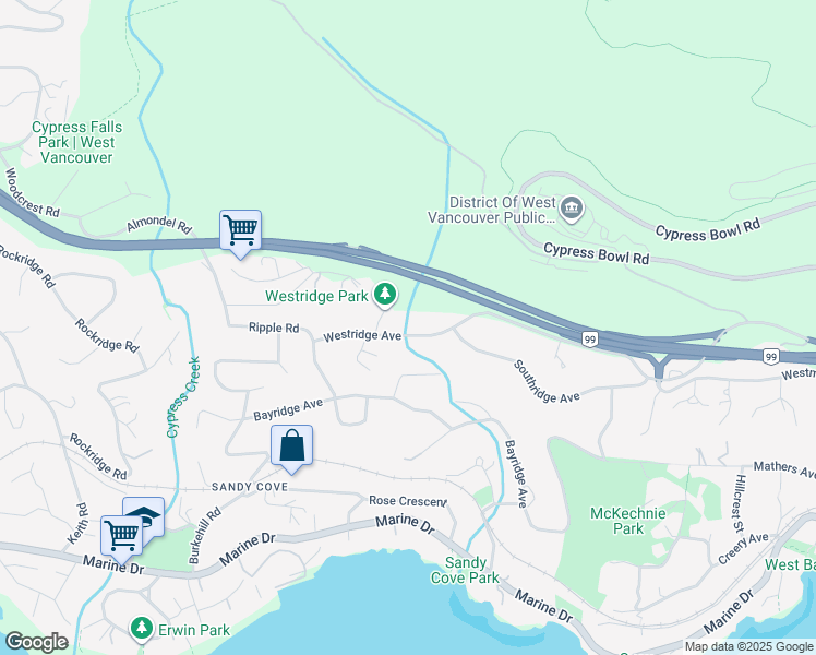 map of restaurants, bars, coffee shops, grocery stores, and more near in Vancouver