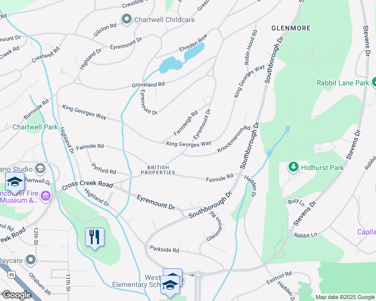 map of restaurants, bars, coffee shops, grocery stores, and more near 839 Eyremount Drive in West Vancouver