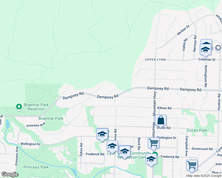 map of restaurants, bars, coffee shops, grocery stores, and more near 4153 Quarry Court in North Vancouver
