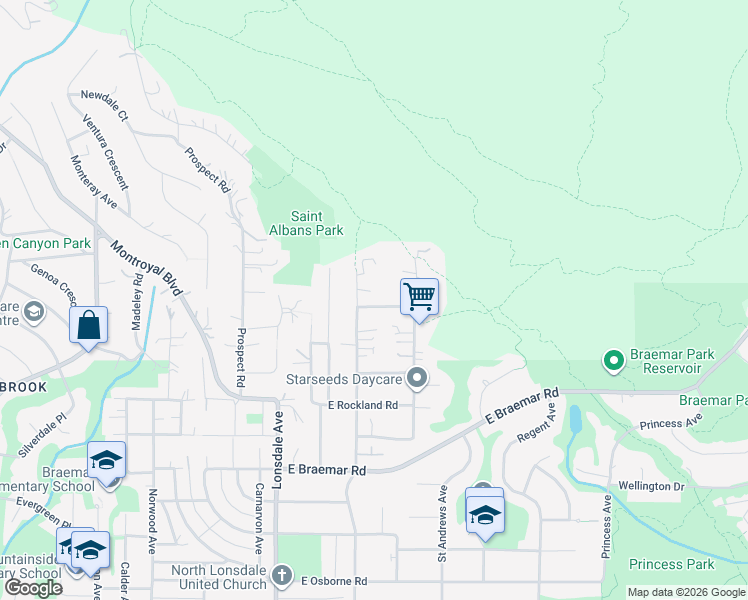 map of restaurants, bars, coffee shops, grocery stores, and more near 226 Wooddale Road in North Vancouver