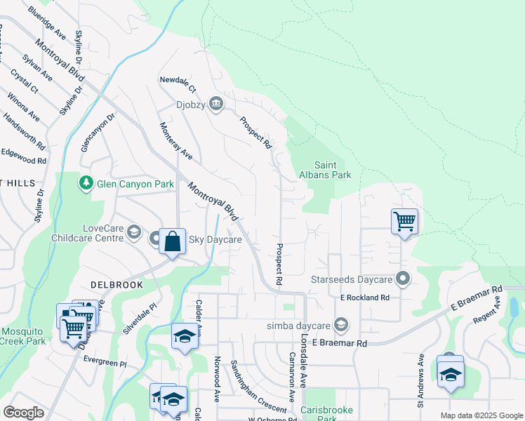 map of restaurants, bars, coffee shops, grocery stores, and more near 4220 Starlight Way in North Vancouver