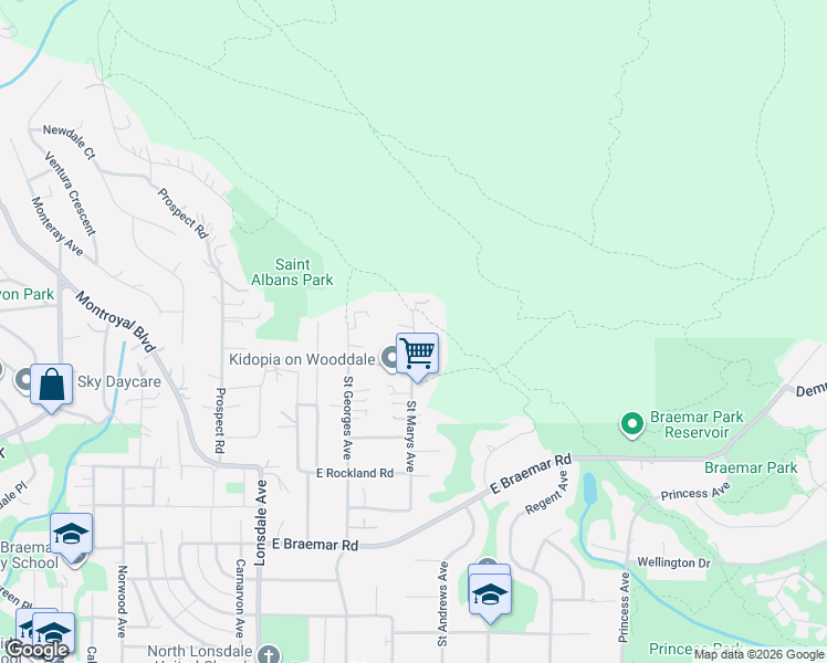 map of restaurants, bars, coffee shops, grocery stores, and more near 4301 Saint Marys Avenue in North Vancouver