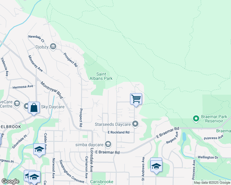 map of restaurants, bars, coffee shops, grocery stores, and more near 4275 Saint Georges Avenue in North Vancouver