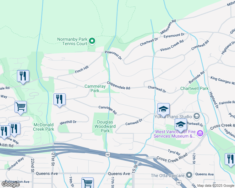 map of restaurants, bars, coffee shops, grocery stores, and more near in Vancouver