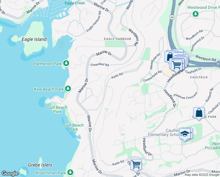 map of restaurants, bars, coffee shops, grocery stores, and more near 5379 Montiverdi Place in West Vancouver