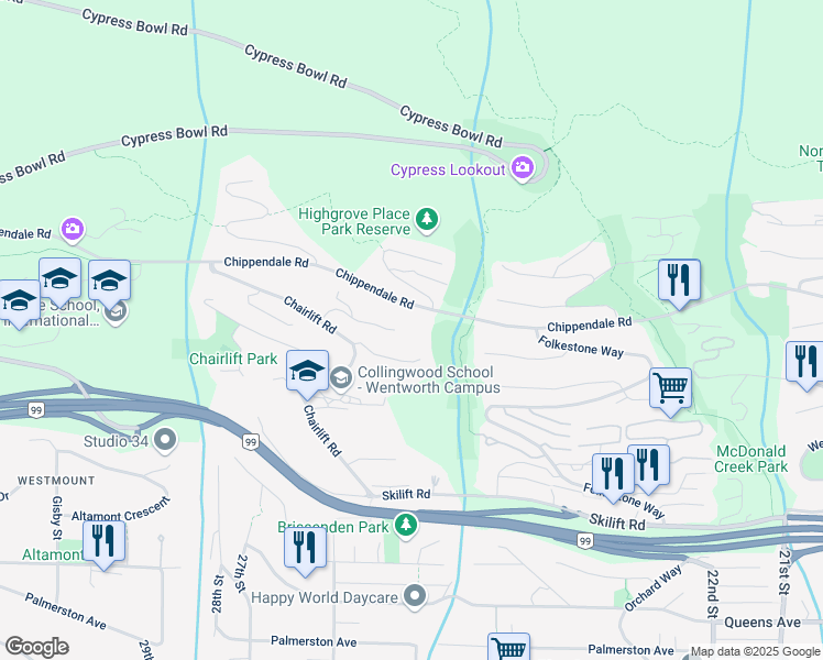 map of restaurants, bars, coffee shops, grocery stores, and more near in Vancouver