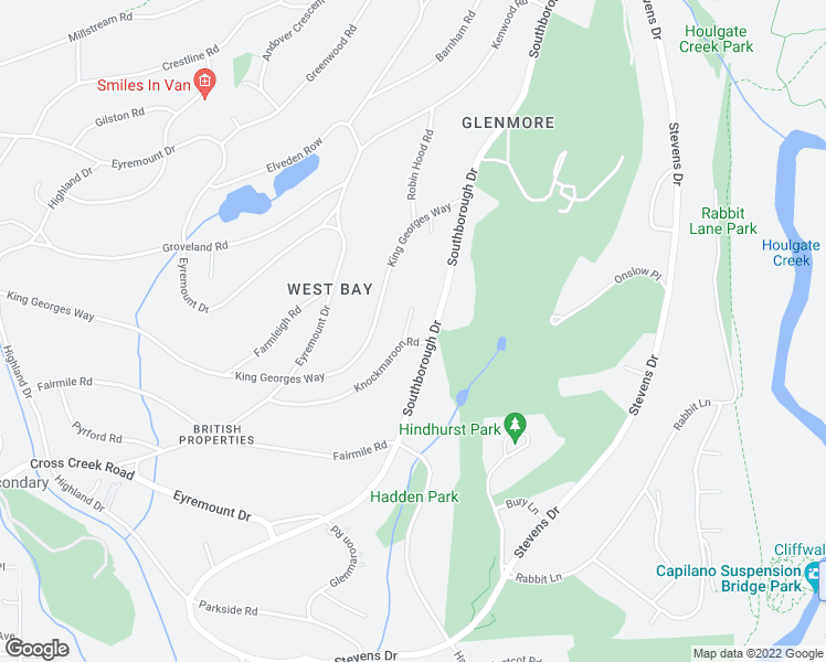 map of restaurants, bars, coffee shops, grocery stores, and more near 540 Thetford Place in West Vancouver