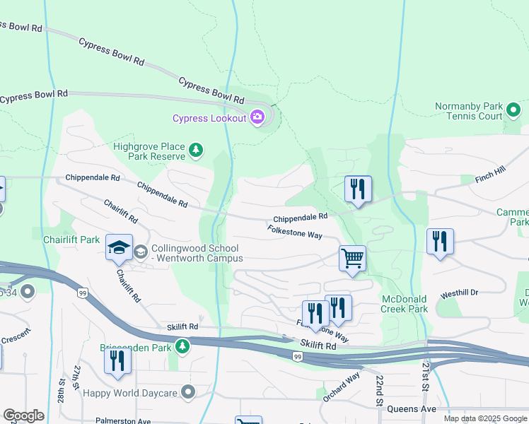 map of restaurants, bars, coffee shops, grocery stores, and more near 2420 Halston Ct in Greater Vancouver Regional District