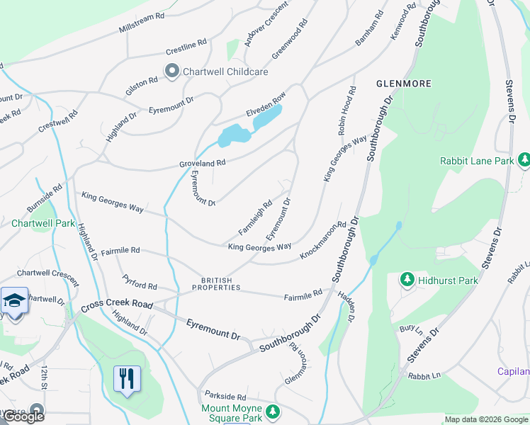 map of restaurants, bars, coffee shops, grocery stores, and more near 870 Farmleigh Road in West Vancouver