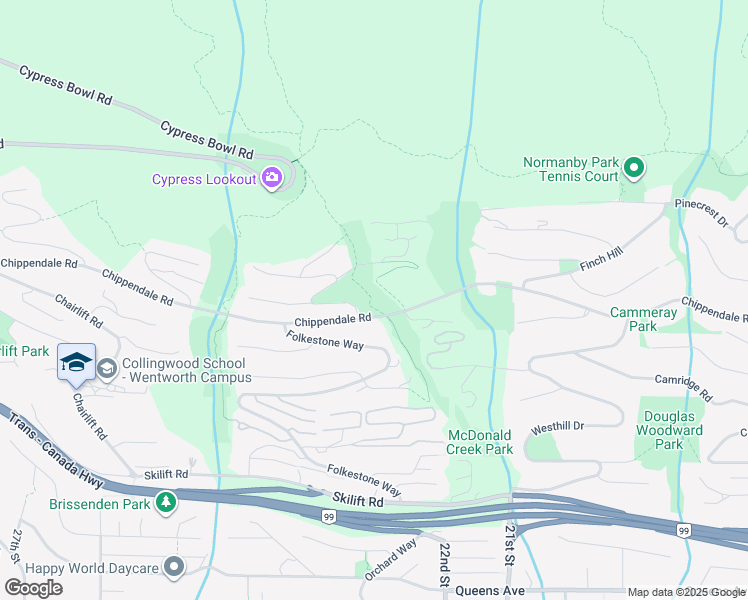 map of restaurants, bars, coffee shops, grocery stores, and more near 2336 Folkestone Way in West Vancouver