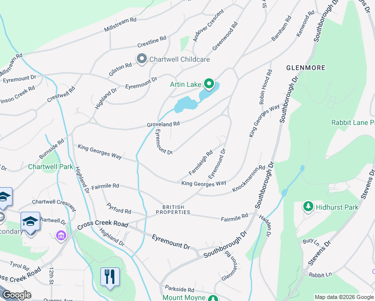 map of restaurants, bars, coffee shops, grocery stores, and more near 1020 Eyremount Drive in West Vancouver