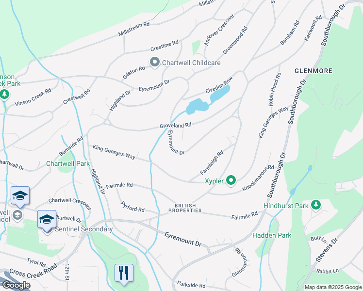 map of restaurants, bars, coffee shops, grocery stores, and more near 1028 Groveland Place in West Vancouver