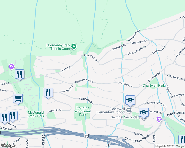map of restaurants, bars, coffee shops, grocery stores, and more near 1466 Bramwell Road in West Vancouver