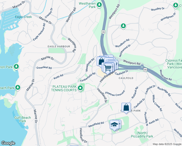 map of restaurants, bars, coffee shops, grocery stores, and more near in Vancouver