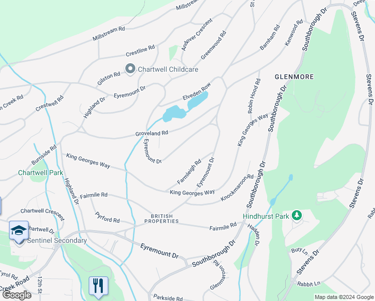map of restaurants, bars, coffee shops, grocery stores, and more near 1002 Eyremount Drive in West Vancouver