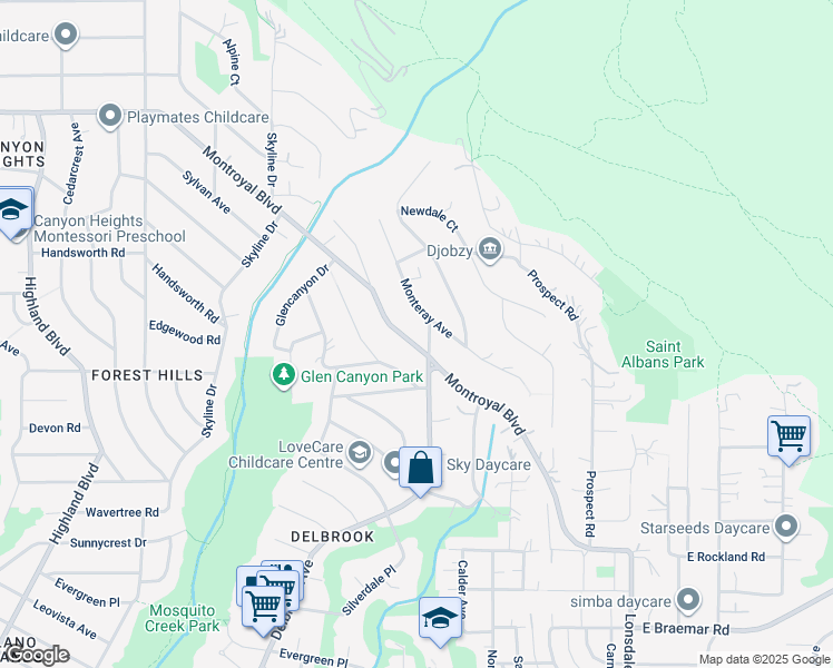map of restaurants, bars, coffee shops, grocery stores, and more near 414 Montroyal Boulevard in North Vancouver