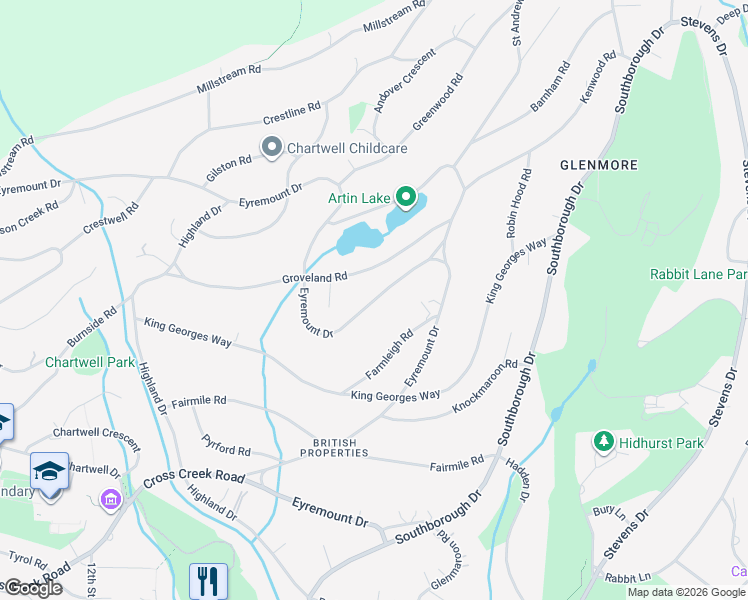 map of restaurants, bars, coffee shops, grocery stores, and more near 995 Eyremount Drive in West Vancouver
