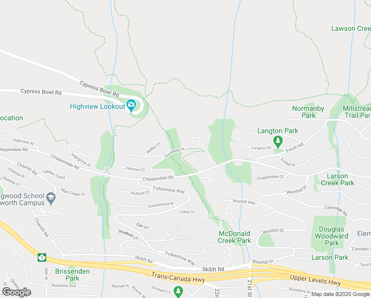 map of restaurants, bars, coffee shops, grocery stores, and more near 2285 Twin Creek Place in West Vancouver