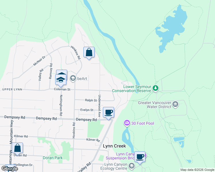map of restaurants, bars, coffee shops, grocery stores, and more near 4529 Jerome Place in North Vancouver