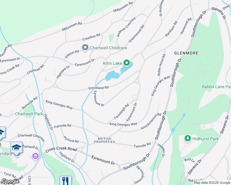 map of restaurants, bars, coffee shops, grocery stores, and more near 995 Eyremount Drive in West Vancouver
