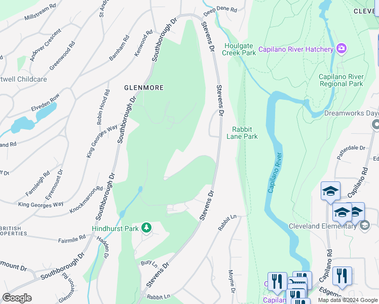 map of restaurants, bars, coffee shops, grocery stores, and more near 242 Onslow Place in West Vancouver
