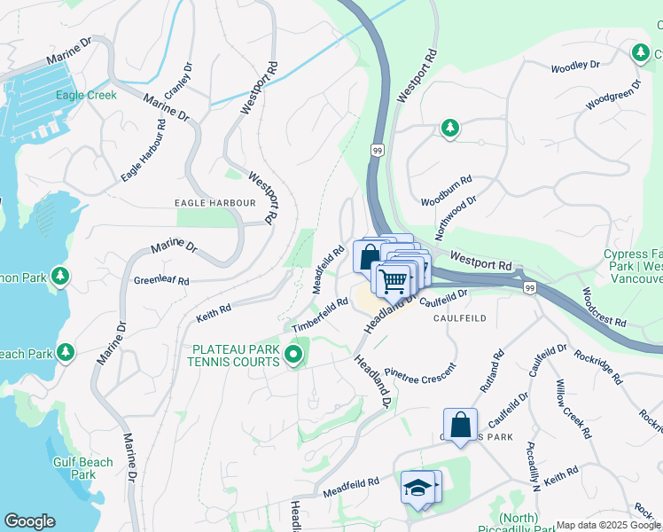 map of restaurants, bars, coffee shops, grocery stores, and more near in Vancouver