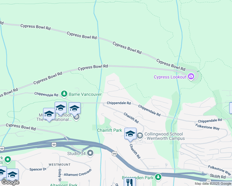 map of restaurants, bars, coffee shops, grocery stores, and more near 2762 Highview Place in West Vancouver