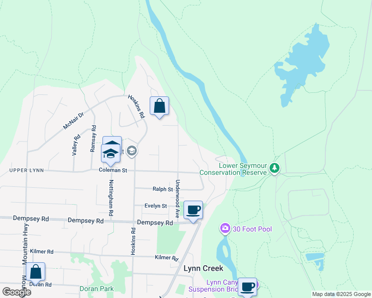 map of restaurants, bars, coffee shops, grocery stores, and more near 1727 Irene Place in North Vancouver