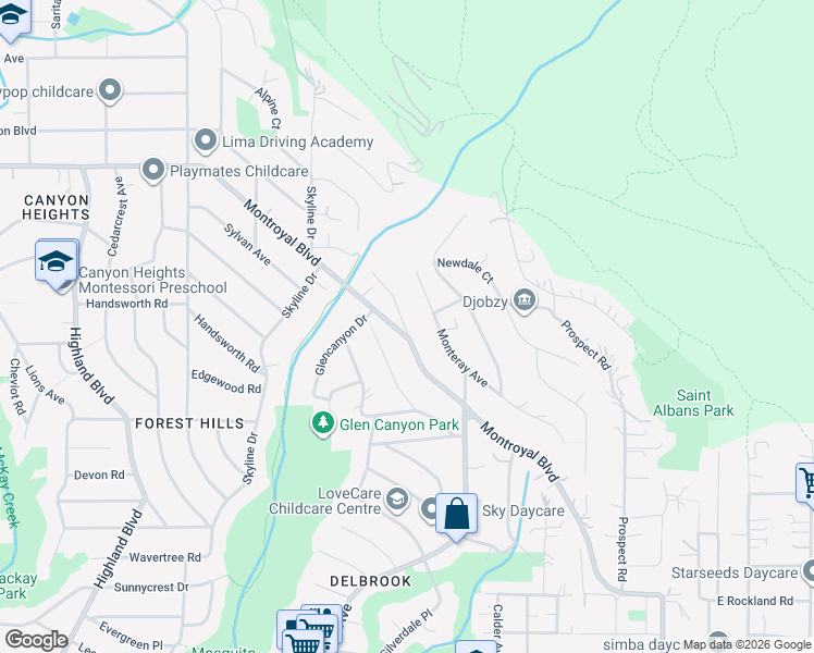 map of restaurants, bars, coffee shops, grocery stores, and more near 480 Montroyal Place in North Vancouver