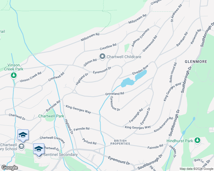 map of restaurants, bars, coffee shops, grocery stores, and more near 1064 Eyremount Drive in West Vancouver