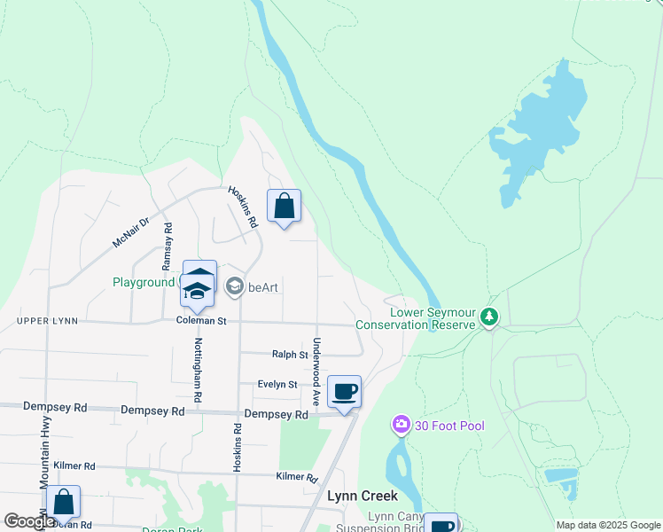 map of restaurants, bars, coffee shops, grocery stores, and more near 1728 Irene Place in North Vancouver
