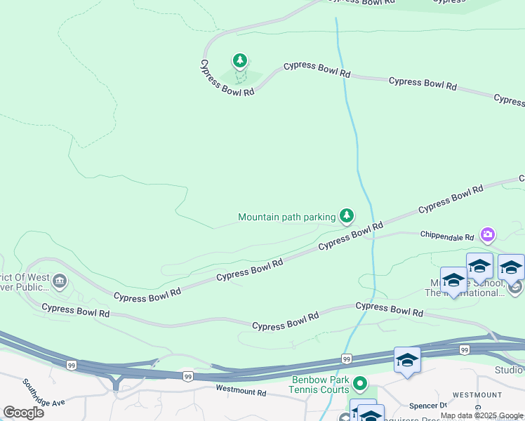 map of restaurants, bars, coffee shops, grocery stores, and more near 3317 Chippendale Road in West Vancouver