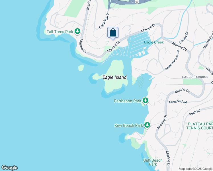 map of restaurants, bars, coffee shops, grocery stores, and more near 5834 EAGLE Island in West Vancouver