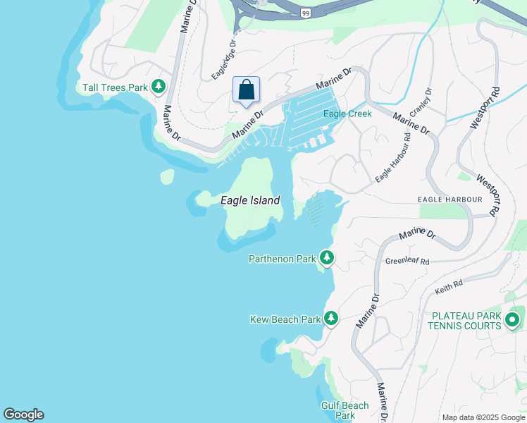 map of restaurants, bars, coffee shops, grocery stores, and more near 5812 EAGLE Island in West Vancouver