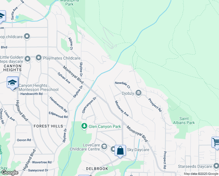 map of restaurants, bars, coffee shops, grocery stores, and more near 491 Monteray Avenue in North Vancouver