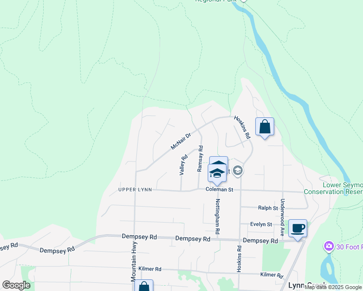 map of restaurants, bars, coffee shops, grocery stores, and more near 1433 McNair Drive in North Vancouver