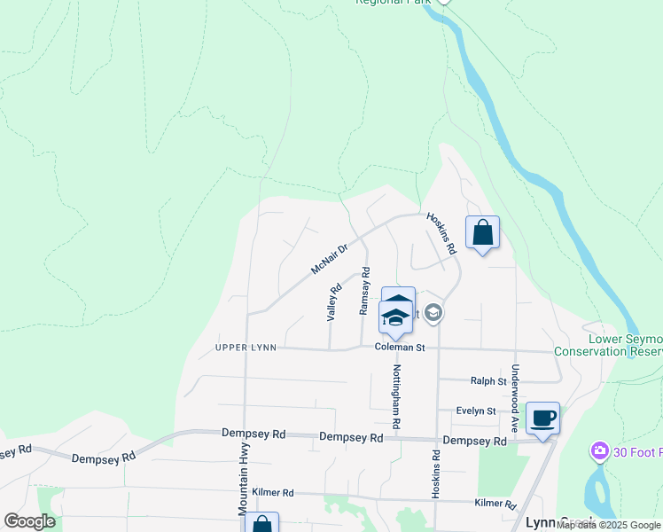 map of restaurants, bars, coffee shops, grocery stores, and more near 1433 McNair Drive in North Vancouver