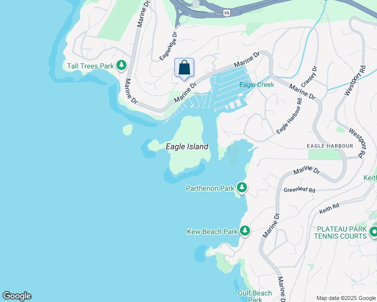 map of restaurants, bars, coffee shops, grocery stores, and more near 5817 EAGLE Island in West Vancouver