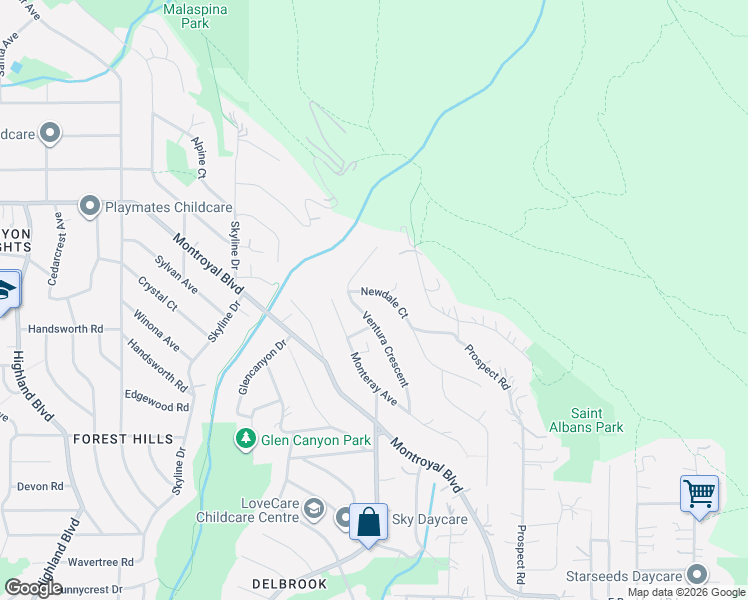map of restaurants, bars, coffee shops, grocery stores, and more near 403 Newdale Court in North Vancouver