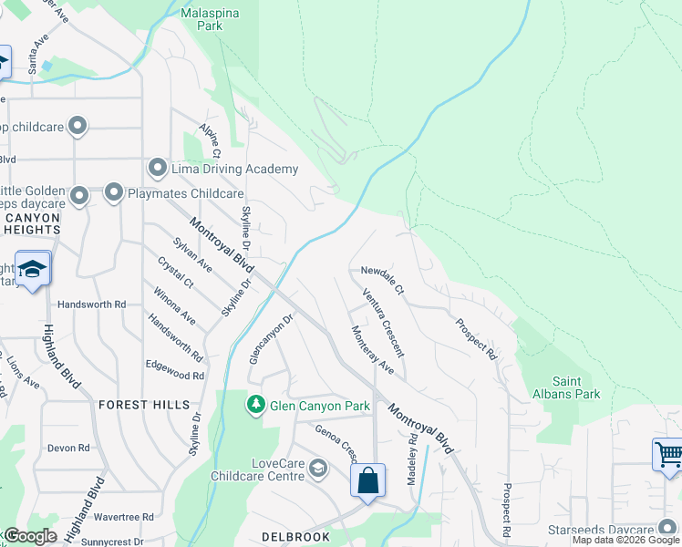map of restaurants, bars, coffee shops, grocery stores, and more near 463 Ventura Crescent in North Vancouver
