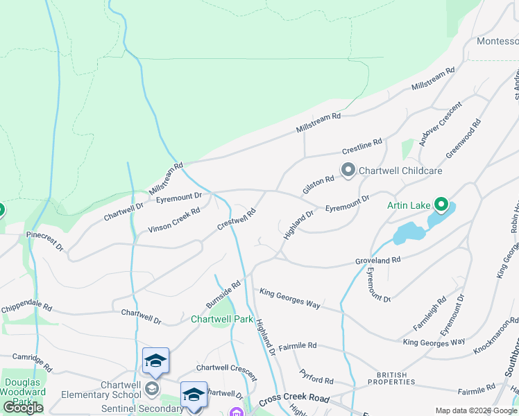 map of restaurants, bars, coffee shops, grocery stores, and more near 1318 Crestwell Road in West Vancouver