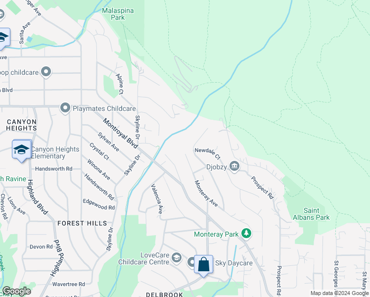 map of restaurants, bars, coffee shops, grocery stores, and more near 498 Monteray Avenue in North Vancouver