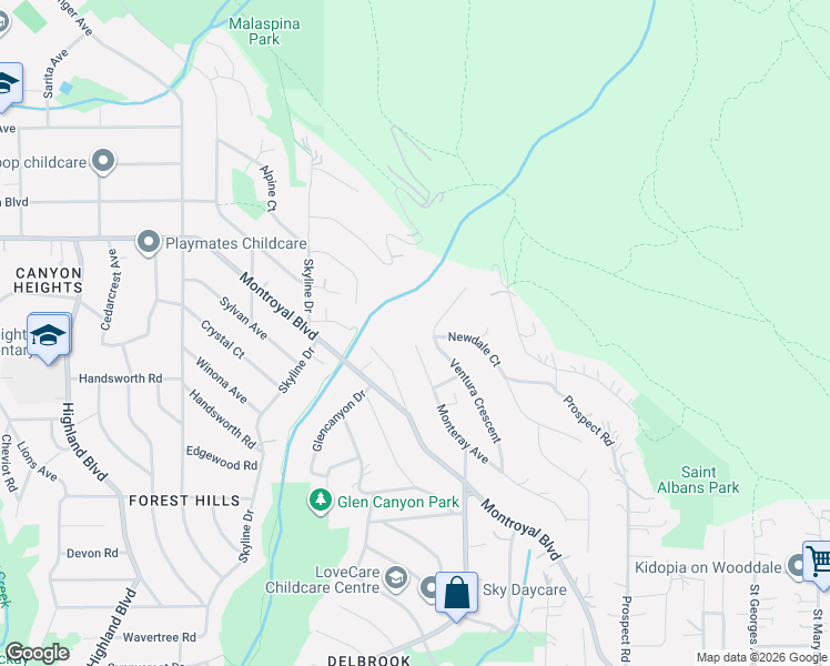 map of restaurants, bars, coffee shops, grocery stores, and more near 498 Monteray Avenue in North Vancouver