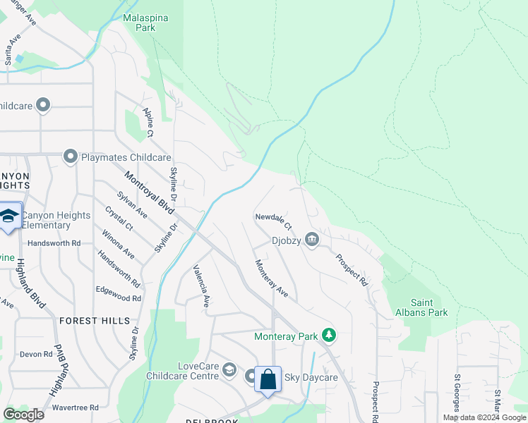 map of restaurants, bars, coffee shops, grocery stores, and more near 410 Newdale Court in North Vancouver