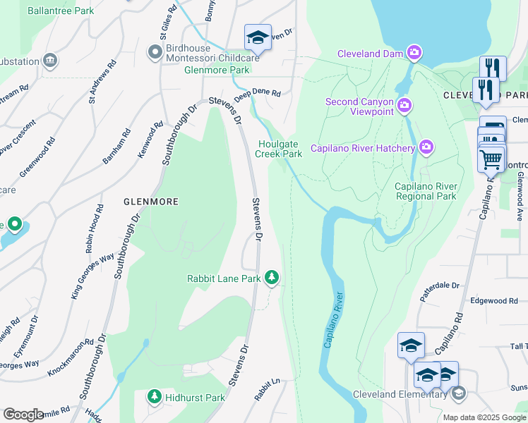 map of restaurants, bars, coffee shops, grocery stores, and more near 186 Stevens Drive in West Vancouver