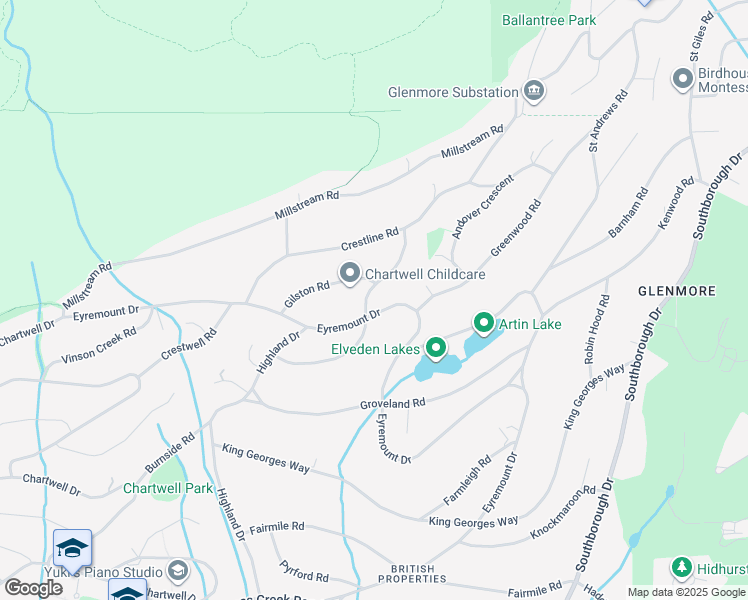 map of restaurants, bars, coffee shops, grocery stores, and more near 1110 Hillside Road in West Vancouver
