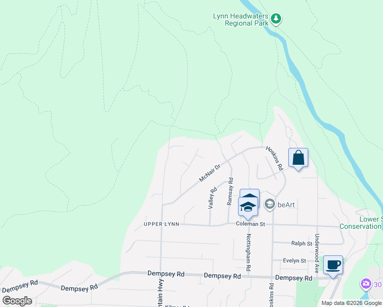map of restaurants, bars, coffee shops, grocery stores, and more near 4775 Tourney Road in North Vancouver