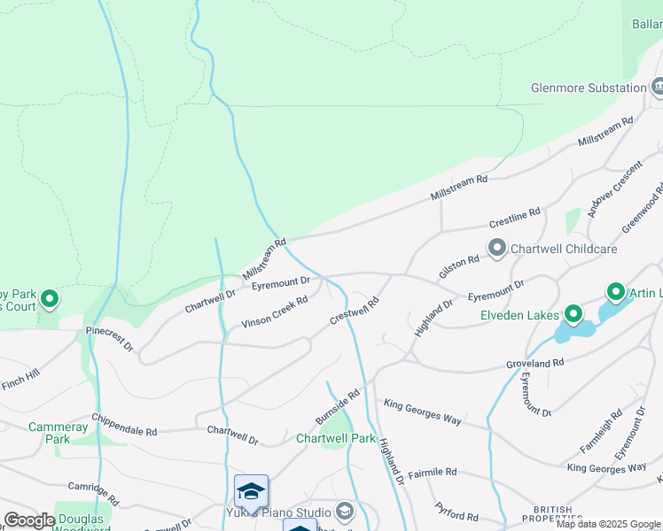 map of restaurants, bars, coffee shops, grocery stores, and more near 1155 Eyremount Drive in West Vancouver